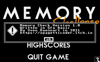 Memory Challenge atari screenshot